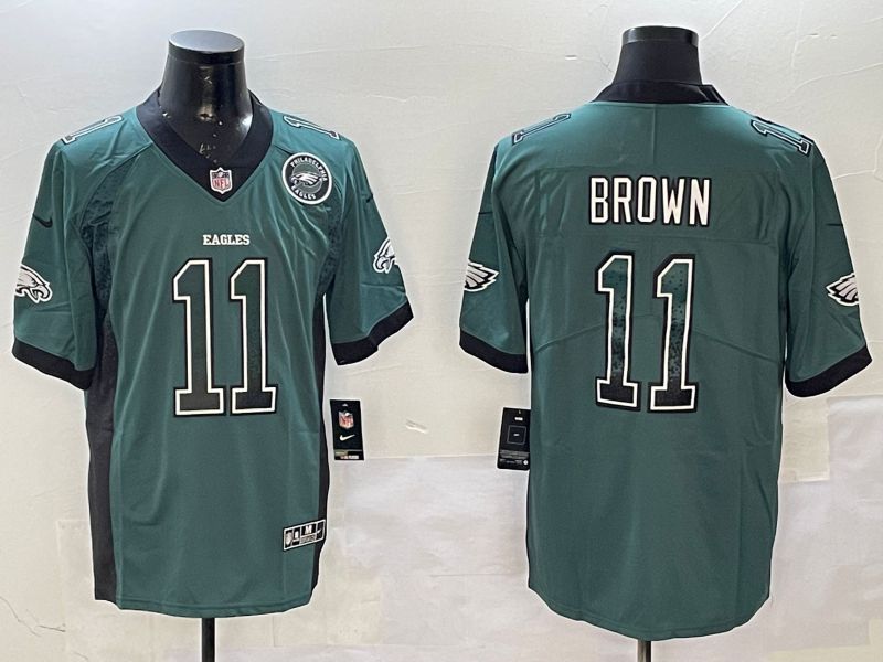 Men Philadelphia Eagles #11 Brown Green 2025 Nike Drift Fashion Color Rush Limited NFL Jersey style 4->philadelphia eagles->NFL Jersey
